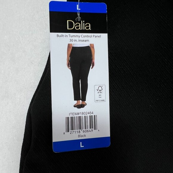 NWT Dalia Womens Black Straight-Leg Pull-On Pants Tummy Control Size L Pockets - Picture 6 of 12